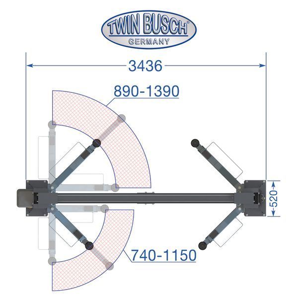 Подъемник 4.2 т верхняя синхронизация Twin Busch TW 242 PE B4.3 380V TW242PEB4.3-400-G фото