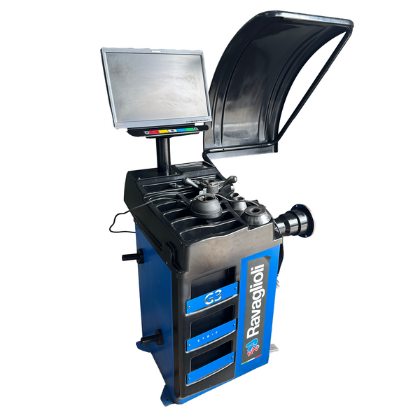 Microprocessor-controlled electronic wheel balancer Ravaglioli G3.150
