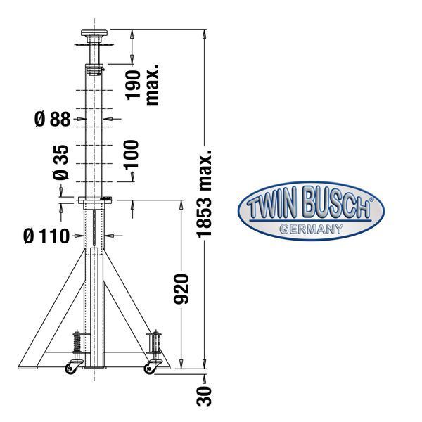 7.5 t Axle Stand Twin Busch TW575-USB