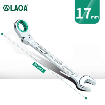 LAOA 17mm Combination Ratchet Wrench