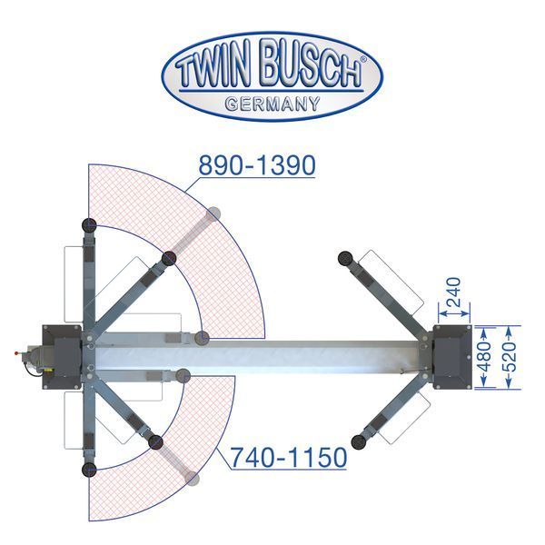 Підіймач Twin Busch 4.2 т - BASIC LINE - GREY-Line 230V TW242M-230-G фото