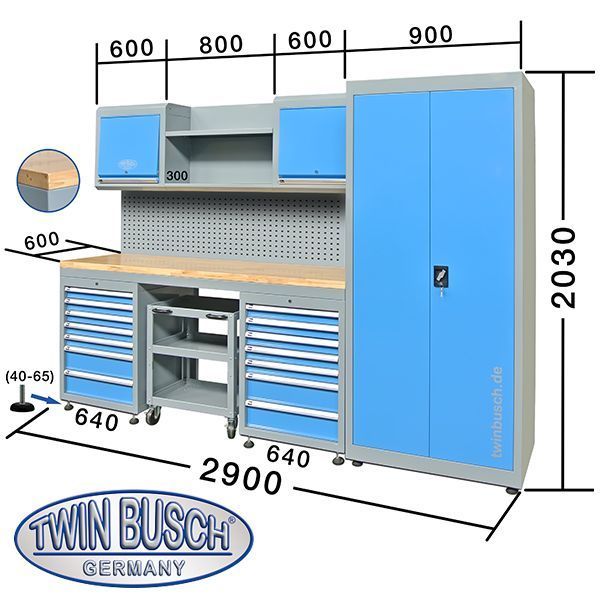 Professional work furniture system for service stations Twin Busch TWWS28