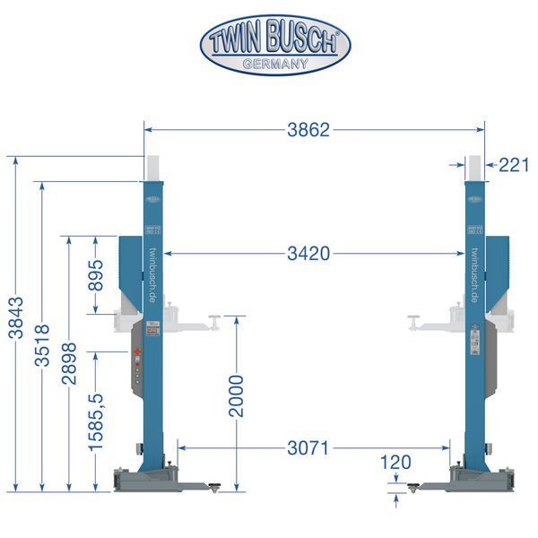 Twin Busch 8т TW280W Підіймач безтросова синхронізація TW280W-400 фото