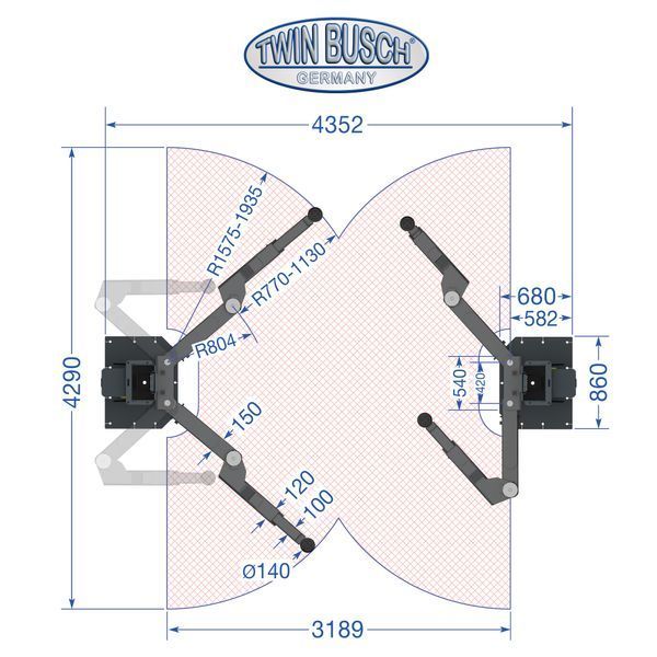 Twin Busch 8т TW280W-G Підіймач безтросова синхронізація TW280W-400-G фото Twin Busch 8т TW280W-G Підіймач безтросова синхронізація TW280W-400-G фото